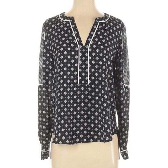 LOFT Tops - Loft By Ann Taylor Black & White Patterned Blouse